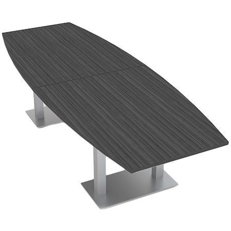 Skutchi Designs Boat Shaped 10 Person Conference Room Table, 46" W, 10 ft L, 29" H, Asian Night HAR-BOT-46X119-DOU-ASIANNIGHT